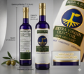 A standalone, front-facing view of a glass bottle of Relish & Root premium extra virgin olive oil, displaying the 500ml 16.9 fl oz volume size printed on the front label